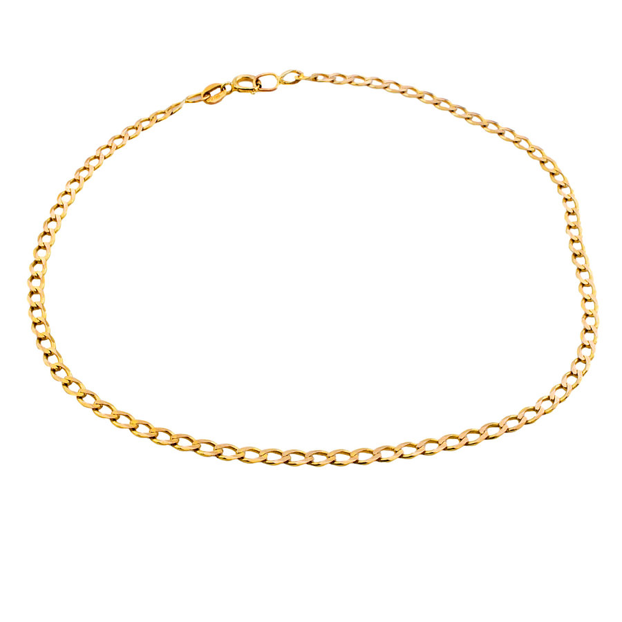 9ct Gold 1.2g 9 inch Curb Anklet